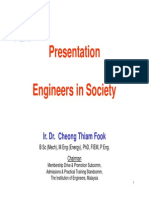 Presentation Engineers in Society: Ir. Dr. Cheong Thiam Fook