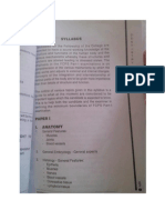 Part 1 Syllabus For Dentistry