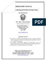 Laboratory Manual: CS-4205 Programming and Problem Solving Using C