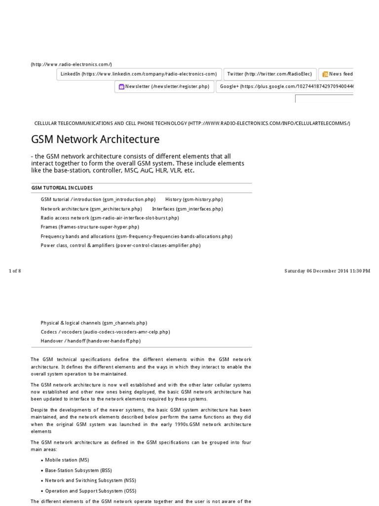 Archtecture of GSM | PDF | Telecommunications | Radio Technology
