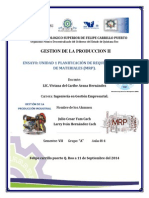 Ensayo de La Unidad 1 Planificación de Requerimientos de Materiales (Mrp).