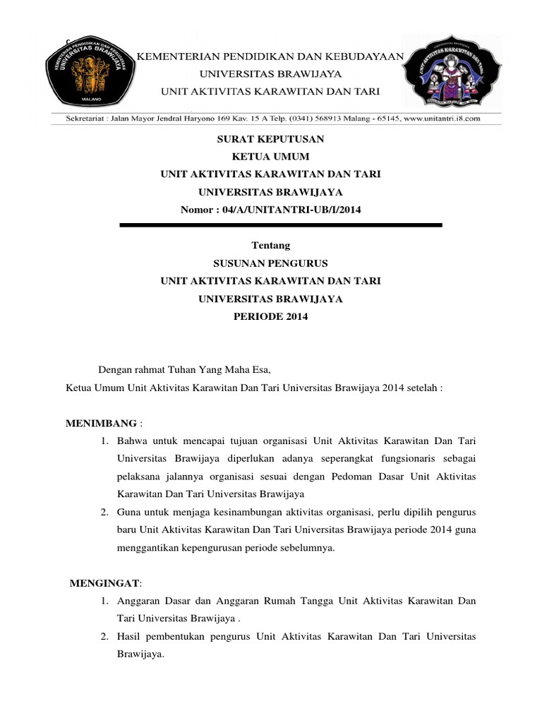 Contoh Surat Organisasi