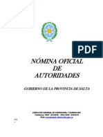 Nomina Autoridades Gobierno Salta