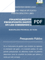 FINANCIAMIENTO PRESUPUESTO 2013