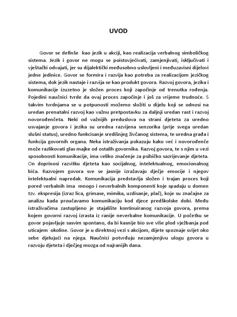Razvoj Govora Word | PDF