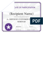 Certificate of