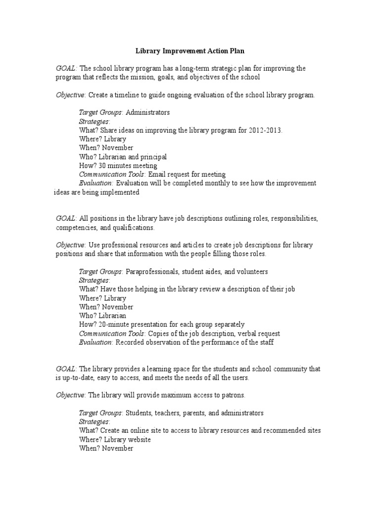 s4 library improvement action plan rev1 School Library Libraries