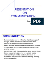 Presentation ON Communication: Saurabh Rawat 921001103