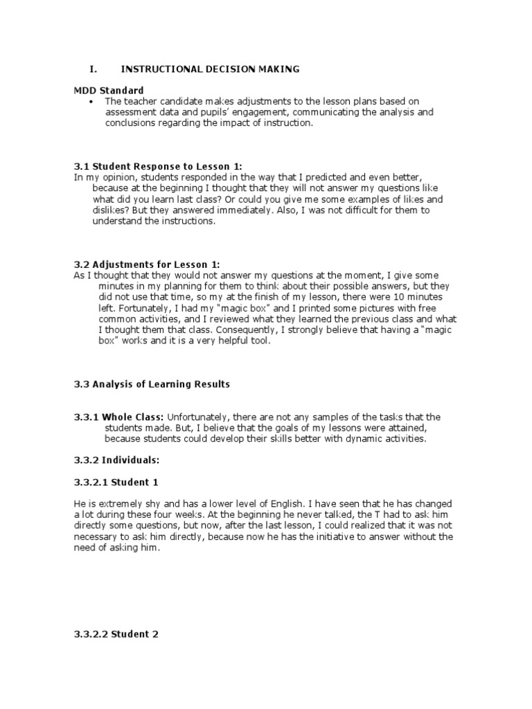Final Decisions in Instructional Planning | PDF | Educational ...