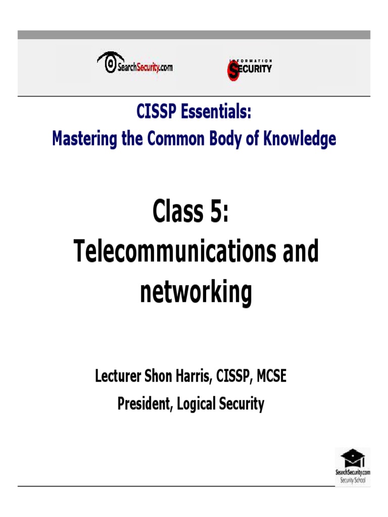 CISSP Class 5: Networking Essentials | PDF | Computer Network ...