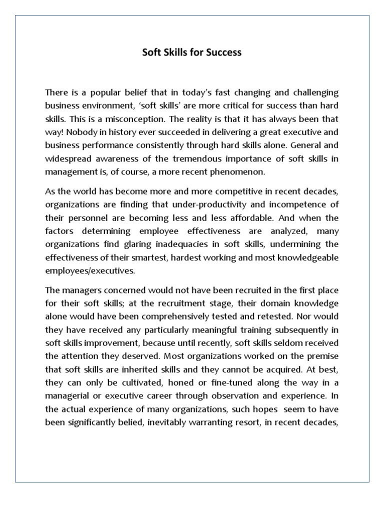 Soft Skills For Success - Book Review | PDF | Emergence | Communication