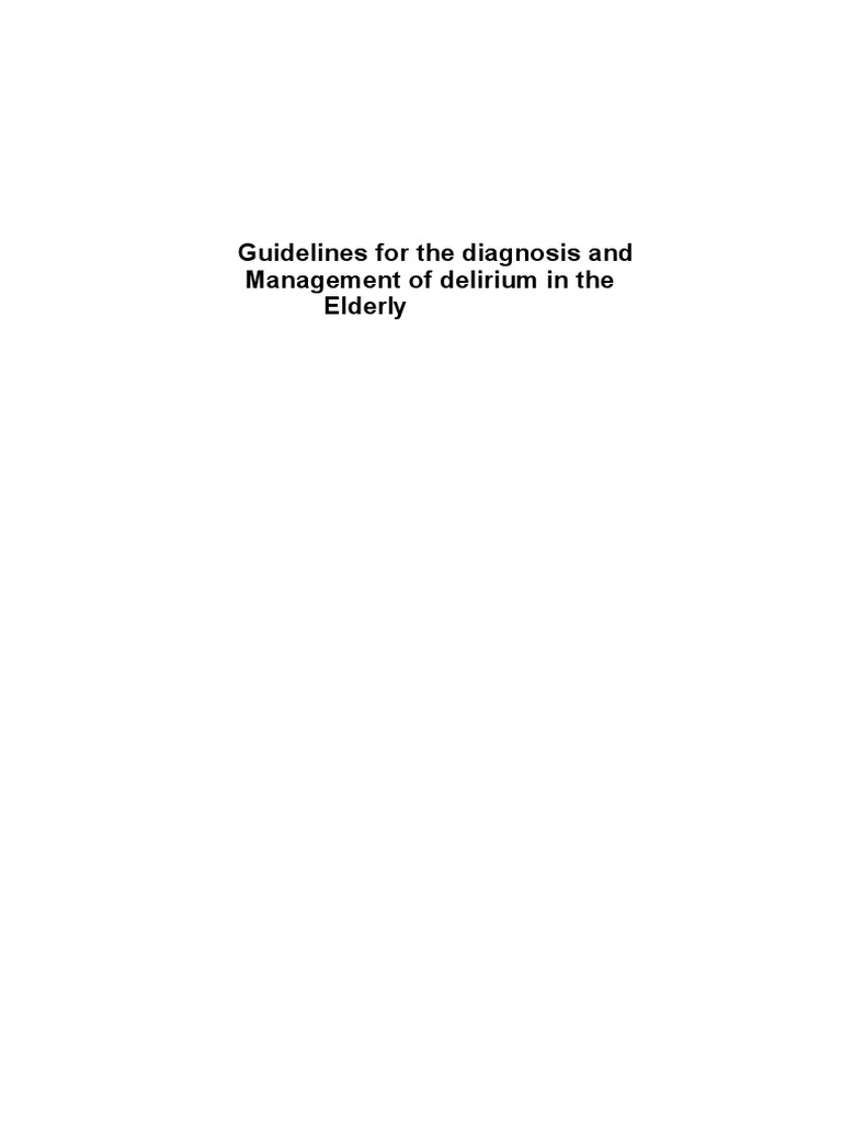 Delirium | PDF | Dementia | Medicine