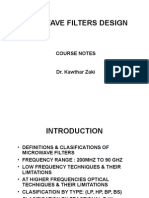 Microwave Filters Design: Course Notes