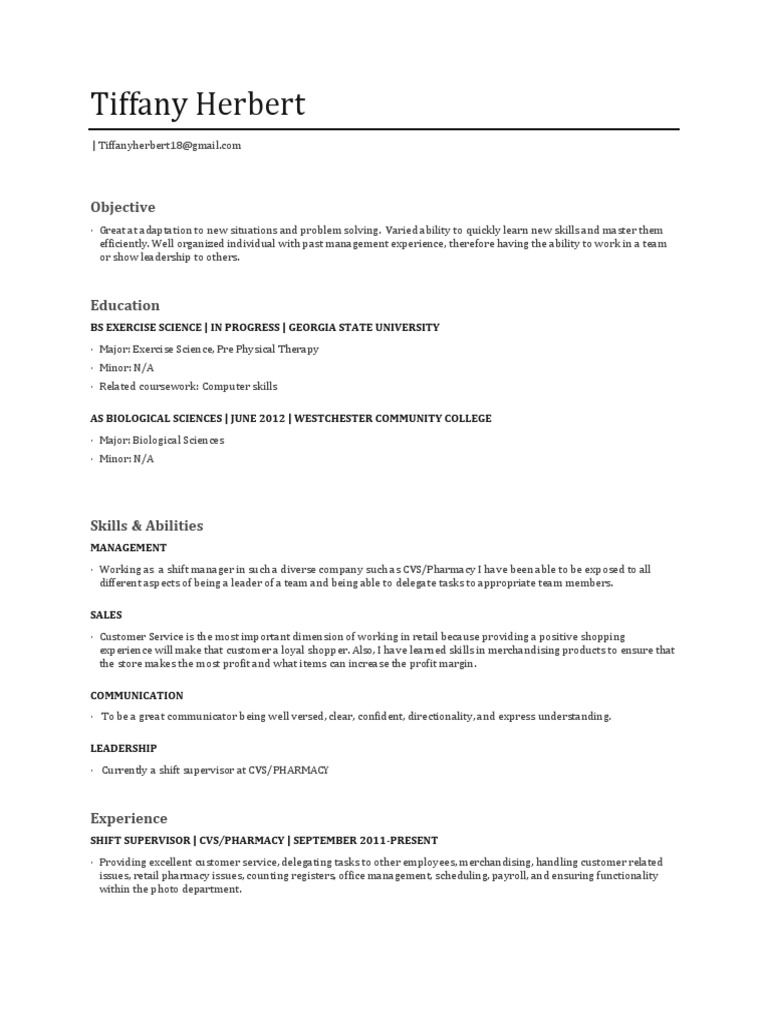 Exercise Science Student Resume | PDF | Business | Finance & Money ...