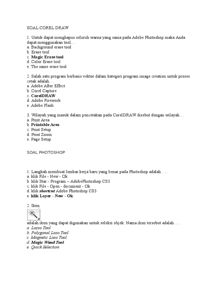 Soal Corel Draw Dan Photoshop Pdf