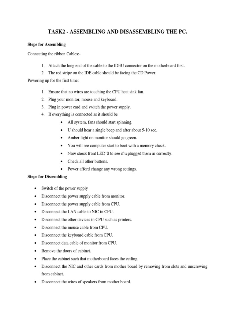 PC Assembly and Disassembly Guide | PDF | Electrical Connector | Disk ...