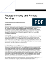 Photogrammetry and Remote Sensing: Information Note