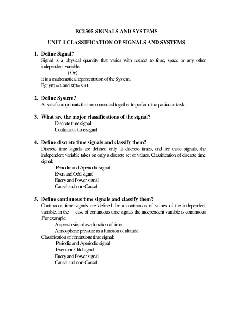 Signals and Systems Overview | PDF | Laplace Transform | Fourier Transform