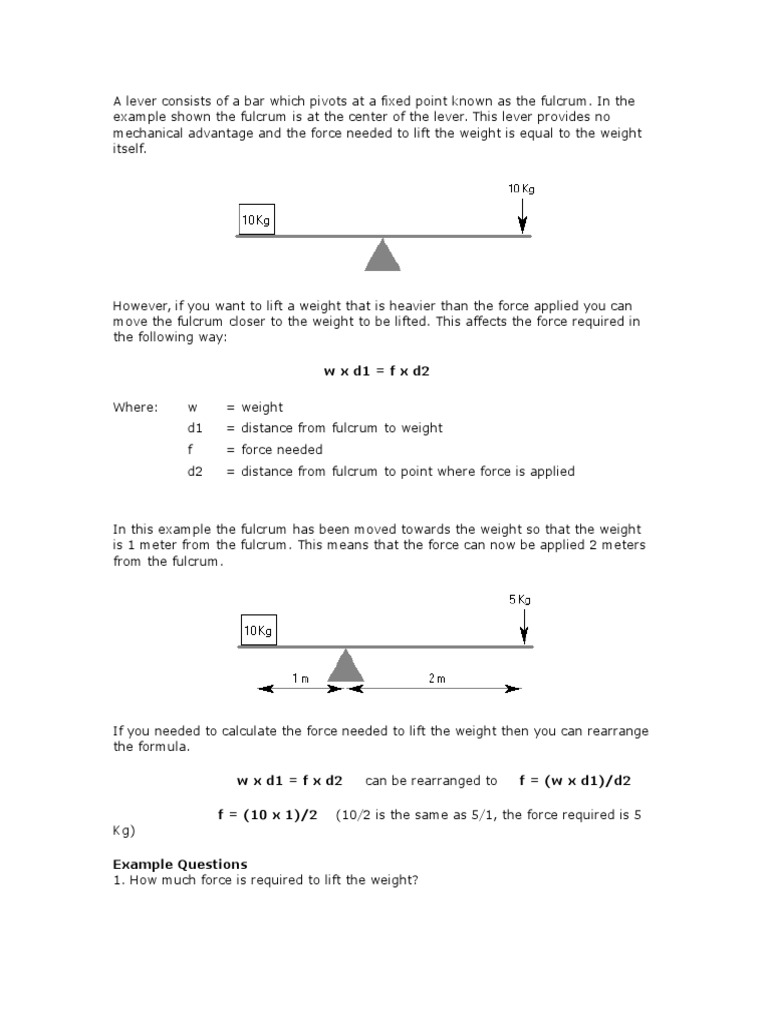 Mechanical Aptitude: Lever Basics | PDF