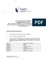 ACCT101 2010-2011 TERM1 Sample Final Exam