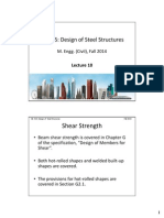 CE-515: Design of Steel Structures: Shear Strength