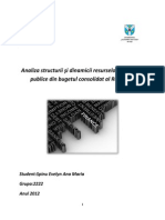 Proiect FinanteAnaliza Structurii Şi Dinamicii Resurselor Financiare Publice Din Bugetul Consolidat Al României