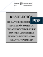 Ejgv 2009 - Resolucion Comienzo Curso 2009-2010