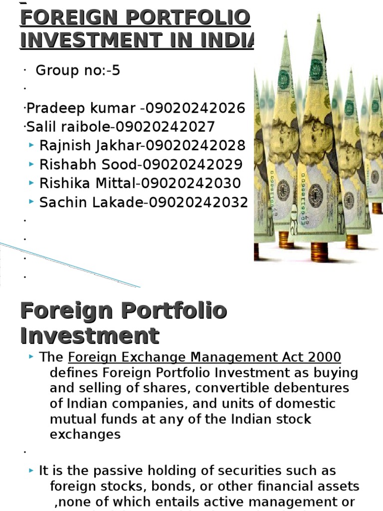Foreign Portfolio Investment in India PDF Foreign Direct Investment