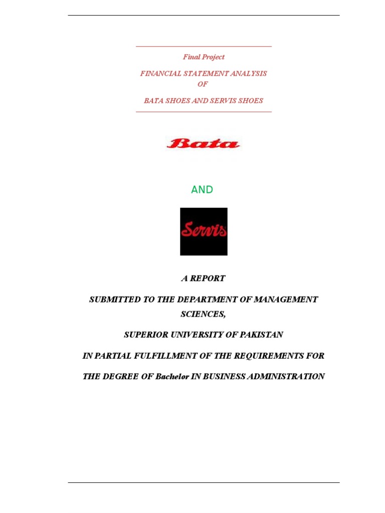 project report on bata shoes