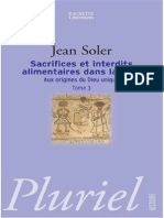 Sacrifices Et Interdits Alimentaires Dans LaBible -  Jean Soler