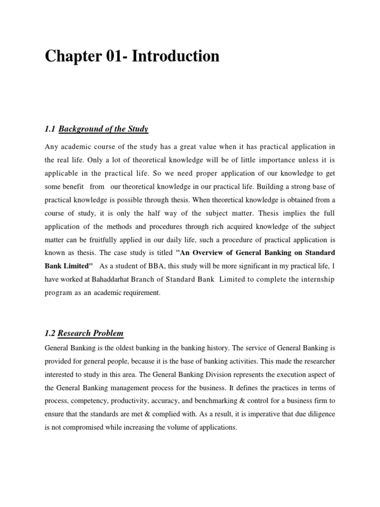 Internship Report On Standard Bank General Banking PDF Cheque Banks