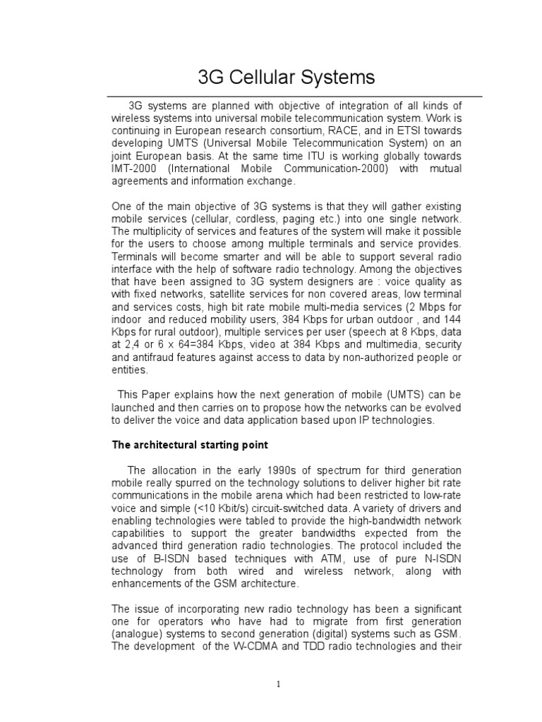 3G Cellular Systems DETAILED | PDF | 3 G | General Packet Radio Service