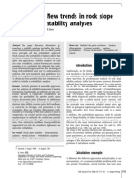 New trands in Rock Slope Stability Analyses