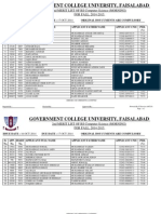 Government College University, Faisalabad: 2nd MERIT LIST OF BS Computer Science (MORNING) FOR FALL, 2014-2015