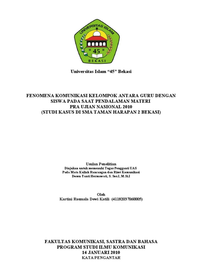 Usulan Penelitian Skripsi Ilmu Komunikasi