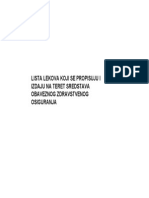 Lista Lekova Koji Se Propisuju I Izdaju Na Teret Sredstava Obaveznog Zdravstvenog Osiguranja