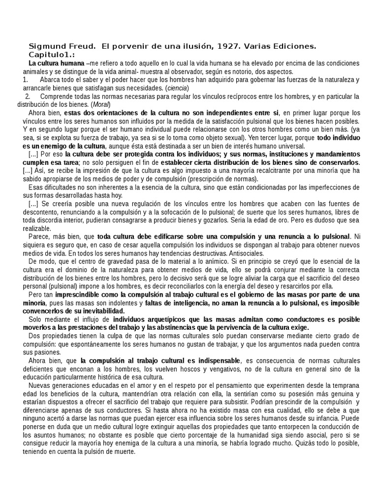 El Porvenir de Una Ilusión Freud Homo Sapiens Moralidad Prueba gratuita de 30 días Scribd