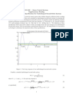 E E 380 - Linear Control Systems Supplementary Reading Transient Response Specifications For Underdamped Second-Order Systems