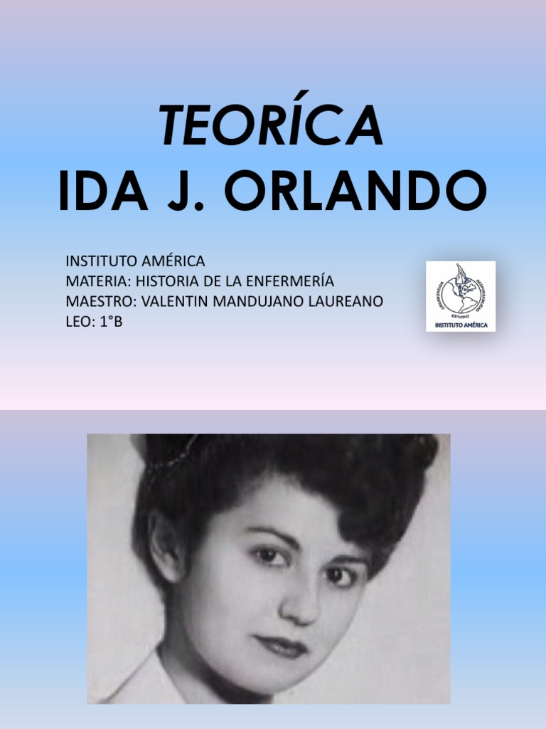 Ida Jean Orlando | PDF | Enfermería | Teoría