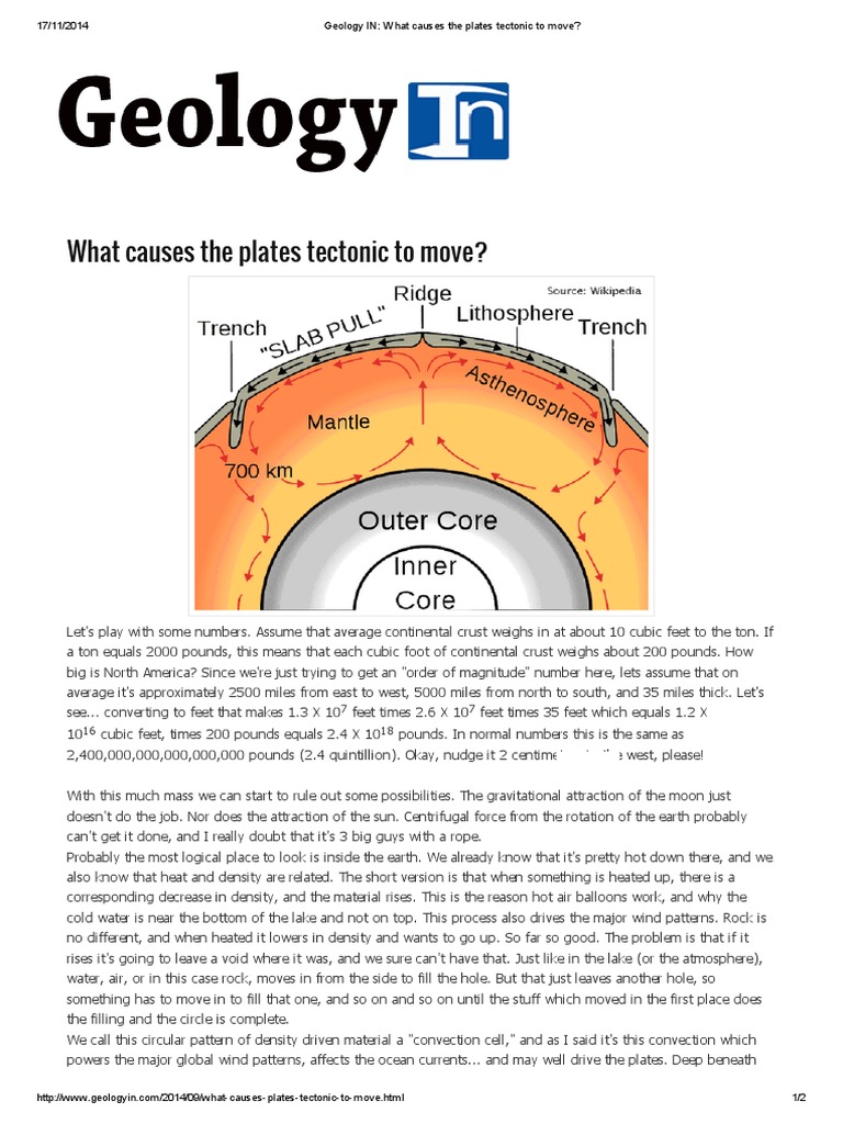 Geology IN - What Causes The Plates Tectonic To Move - PDF | PDF