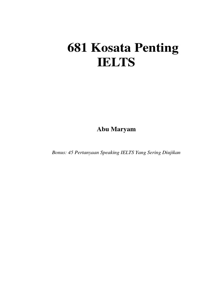 681 Kosakata Penting Untuk Ielts Penyewaan Gunung