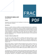 FRAC - Pathogen Risk List
