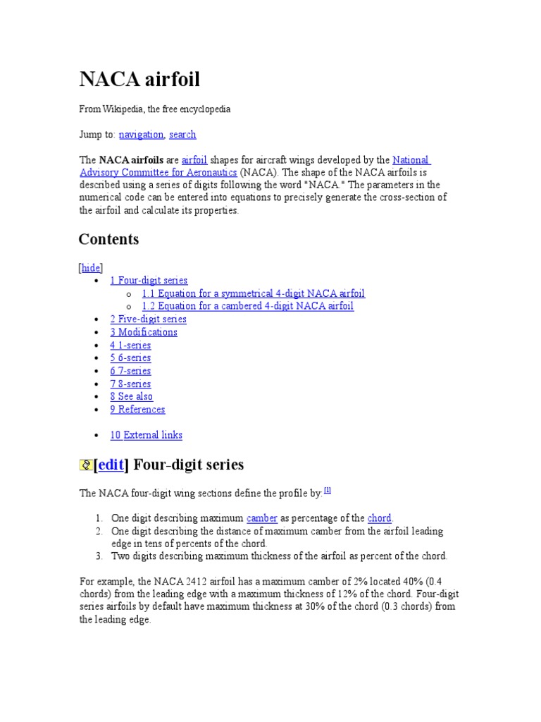 NACA Airfoil Series Overview | PDF | Airfoil | Dynamics (Mechanics)