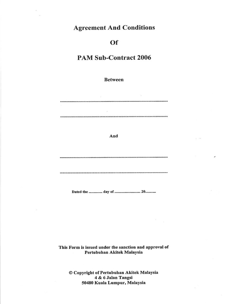 Agreement Conditions of PAM SubContract 2006 PDF