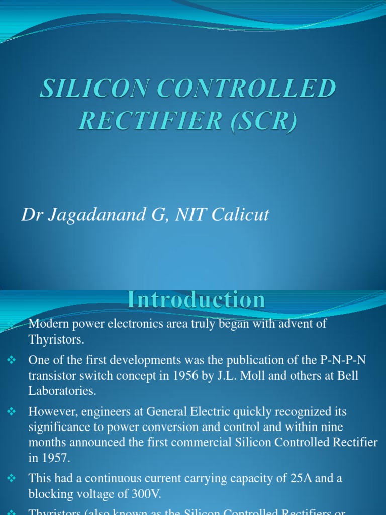 Silicon Controlled Rectifier | PDF | P–N Junction | Diode