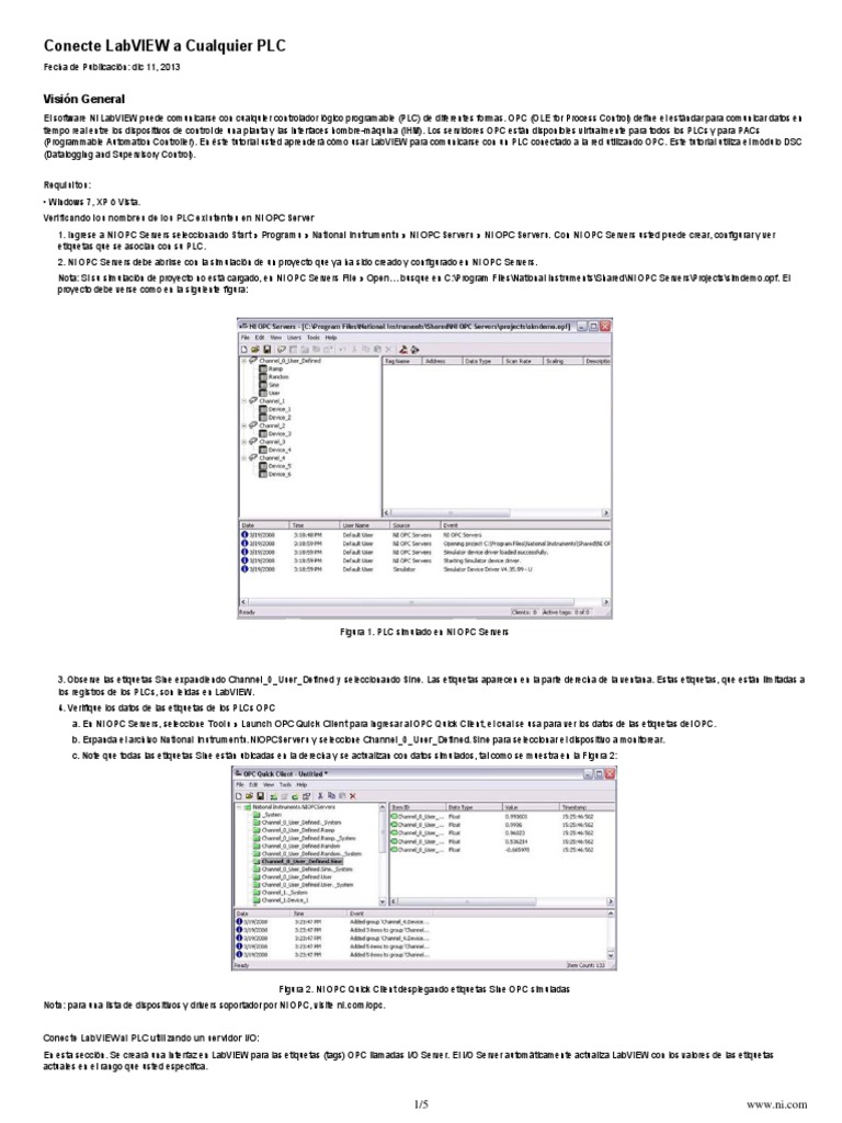 Conectar LabVIEW a PLCs con OPC | PDF