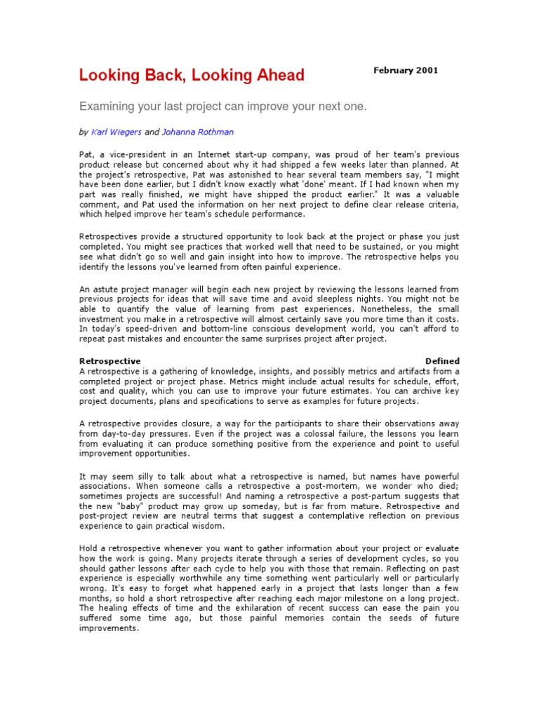 Improve Projects with Effective Retrospectives | PDF | Career & Growth