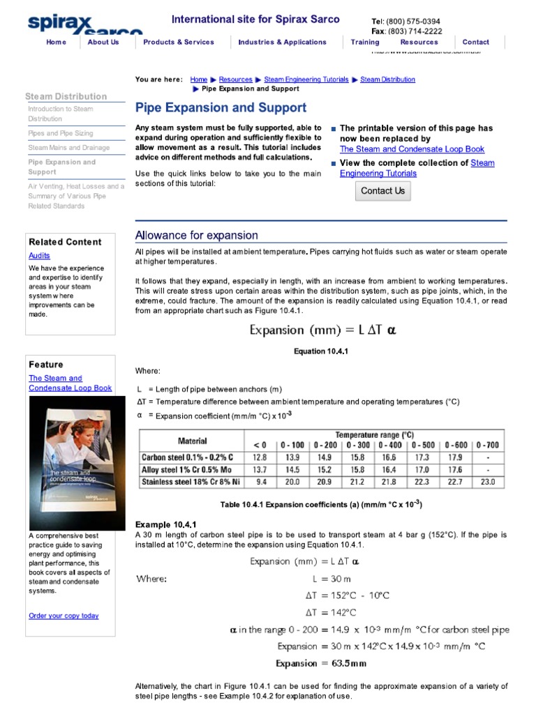 Pipe Expansion and Suppo PDF | PDF
