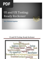 UI and UX Testing Ready Reckoner