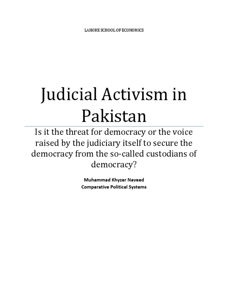 Examples Of Judicial Activism In Pakistan – JIIVCI